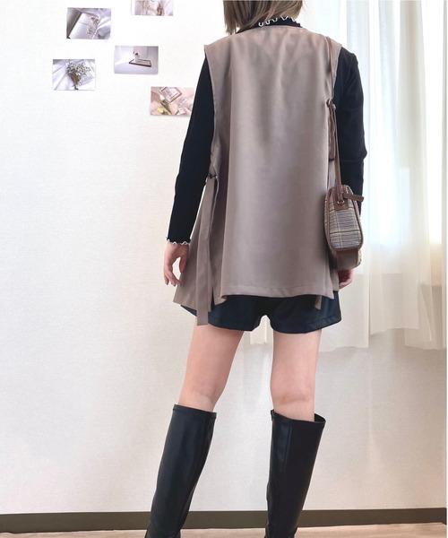 CECIL McBEE(セシルマクビー)の「ノーカラーツイルジレ(テーラードジャケット・レディース・ブラック/モカ/ベージュ・LARGE/MEDIUM)」の12枚目の写真