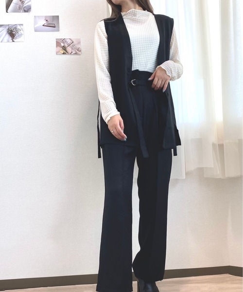 CECIL McBEE(セシルマクビー)の「ノーカラーツイルジレ(テーラードジャケット・レディース・ブラック/モカ/ベージュ・LARGE/MEDIUM)」の7枚目の写真