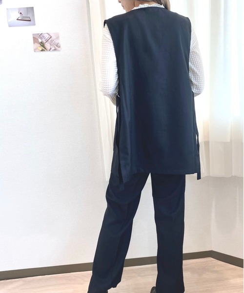 CECIL McBEE(セシルマクビー)の「ノーカラーツイルジレ(テーラードジャケット・レディース・ブラック/モカ/ベージュ・LARGE/MEDIUM)」の6枚目の写真