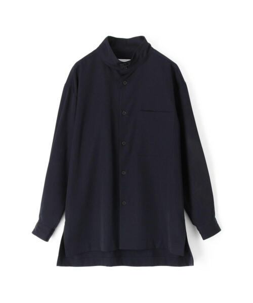 TOMORROWLAND （トゥモローランド）の「ウール スタンドカラーシャツ（シャツ/ブラウス・メンズ・ネイビー/ブラウン・S/M/XS）」の2枚目の写真
