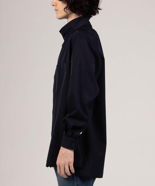 TOMORROWLAND （トゥモローランド）の「ウール スタンドカラーシャツ（シャツ/ブラウス・メンズ・ネイビー/ブラウン・S/M/XS）」の7枚目の写真