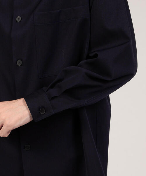 TOMORROWLAND （トゥモローランド）の「ウール スタンドカラーシャツ（シャツ/ブラウス・メンズ・ネイビー/ブラウン・S/M/XS）」の6枚目の写真