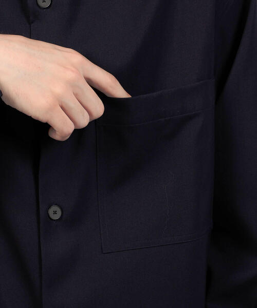 TOMORROWLAND （トゥモローランド）の「ウール スタンドカラーシャツ（シャツ/ブラウス・メンズ・ネイビー/ブラウン・S/M/XS）」の9枚目の写真