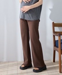 CROSSPLUS ONLINE（クロスプラスオンライン）の「【新色追加】産後にも活躍 セルフカットできるマタニティリブストレートらくちんパンツ（マタニティウェア/グッズ）」