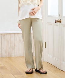 CROSSPLUS ONLINE（クロスプラスオンライン）の「【新色追加】産後にも活躍 セルフカットできるマタニティリブストレートらくちんパンツ（マタニティウェア/グッズ）」