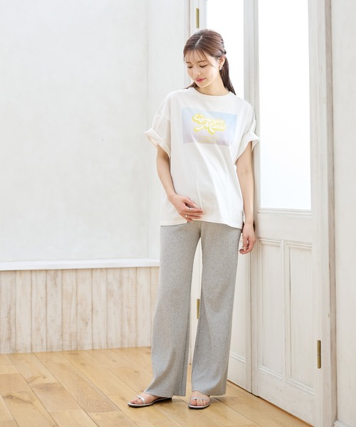 Rosemadame（ローズマダム）の「【新色追加】産後にも活躍 セルフカットできるマタニティリブストレートらくちんパンツ（マタニティウェア/グッズ・レディース・ブラック/オフホワイト/グリーン/モカ/ネイビー/ライトグリーン/杢グレー/アイボリー/ブラウン・LL/M/L/XXL）」の21枚目の写真