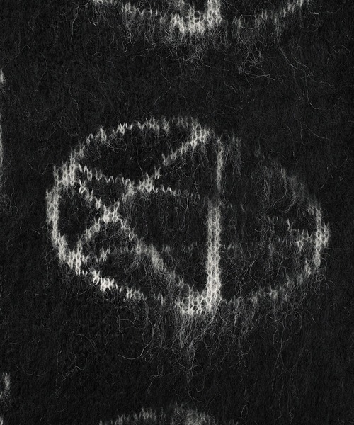 WHO'S WHO gallery（フーズフーギャラリー）の「【KOOKY'N/クーキー】アルパカ混モヘアライク星柄カーディガン（カーディガン/ボレロ・メンズ・ブラック/パープル・FREE）」の6枚目の写真