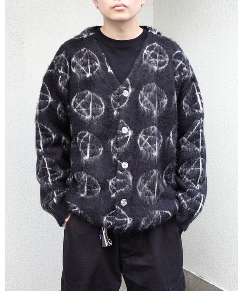 WHO'S WHO gallery（フーズフーギャラリー）の「【KOOKY'N/クーキー】アルパカ混モヘアライク星柄カーディガン（カーディガン/ボレロ・メンズ・ブラック/パープル・FREE）」の21枚目の写真