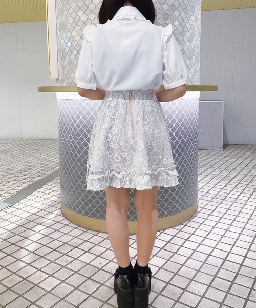 ROJITA（ロジータ）の「ブローチ付きヨークフリルブラウス（シャツ/ブラウス・レディース・ホワイト/ブラック/ピンク・FREE）」の13枚目の写真