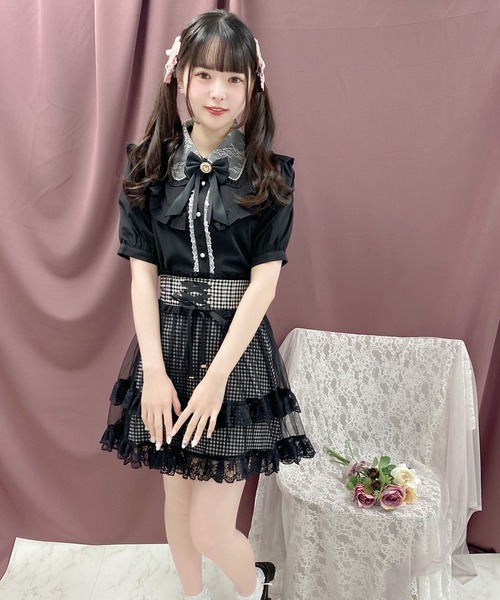 ROJITA（ロジータ）の「ブローチ付きヨークフリルブラウス（シャツ/ブラウス・レディース・ホワイト/ブラック/ピンク・FREE）」の8枚目の写真