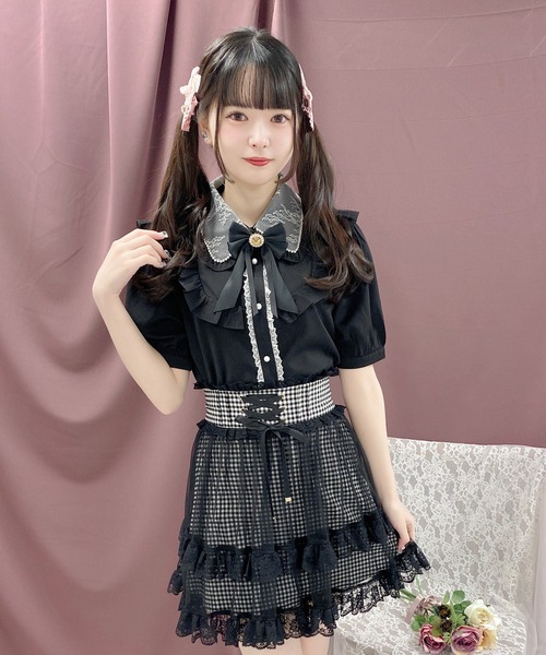 ROJITA（ロジータ）の「ブローチ付きヨークフリルブラウス（シャツ/ブラウス・レディース・ホワイト/ブラック/ピンク・FREE）」の11枚目の写真