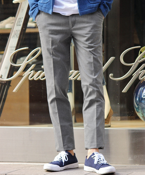 EDIFICE（エディフィス）の「◇C/PE ツイル クリースパンツ（スラックス・メンズ・チャコールグレー/ベージュ/ネイビー/ブルー系その他・29/31/32/30/33）」の2枚目の写真