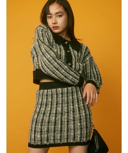 EMODA（エモダ）の「ツイードニットスカート（スカート・レディース・ブラック/レッド/グリーン・FREE）」の12枚目の写真