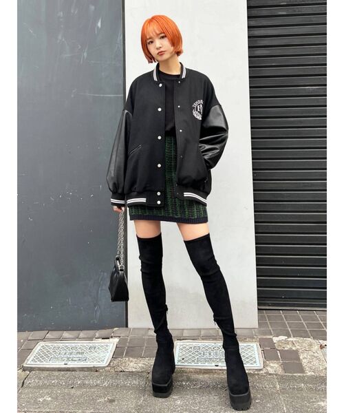 EMODA（エモダ）の「ツイードニットスカート（スカート・レディース・ブラック/レッド/グリーン・FREE）」の11枚目の写真