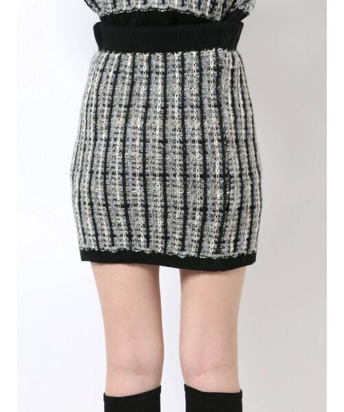 EMODA（エモダ）の「ツイードニットスカート（スカート・レディース・ブラック/レッド/グリーン・FREE）」の9枚目の写真