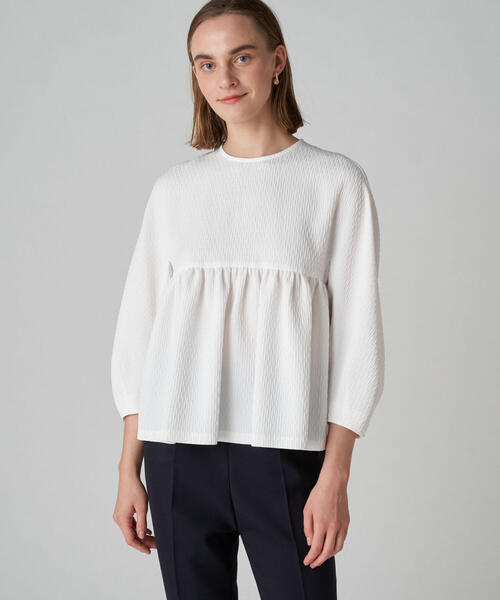 TOMORROWLAND (トゥモローランド)の「ランバスジャカード ペプラムブラウス(シャツ/ブラウス・レディース・ブラック/ホワイト・36)」の2枚目の写真