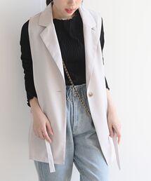 サイドベルトテーラーカラーベスト