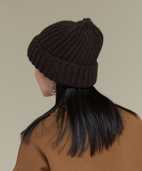 NOMINE（ノミネ）の「【WEB限定】【Santelli Francesca】 ニット帽（ニットキャップ/ビーニー・レディース・ライトグレー/オレンジ/ブラック・フリー）」の5枚目の写真