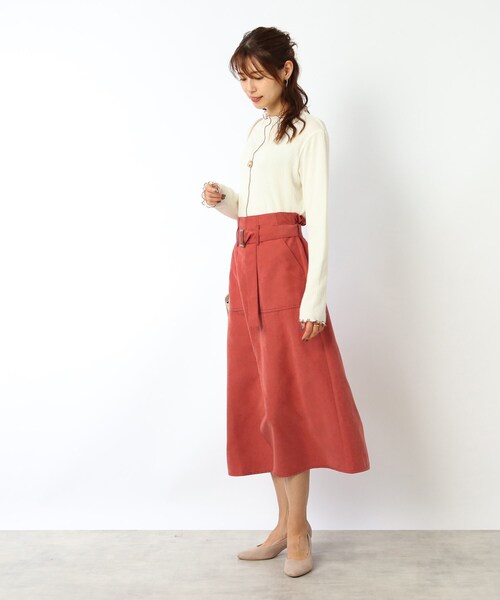 DRESKIP(ドレスキップ)の「◆大人かわいい着こなしに!ベルト付き配色ステッチ スカート(スカート・レディース・ブラック/レンガ/サンドベージュ・02/03)」の22枚目の写真