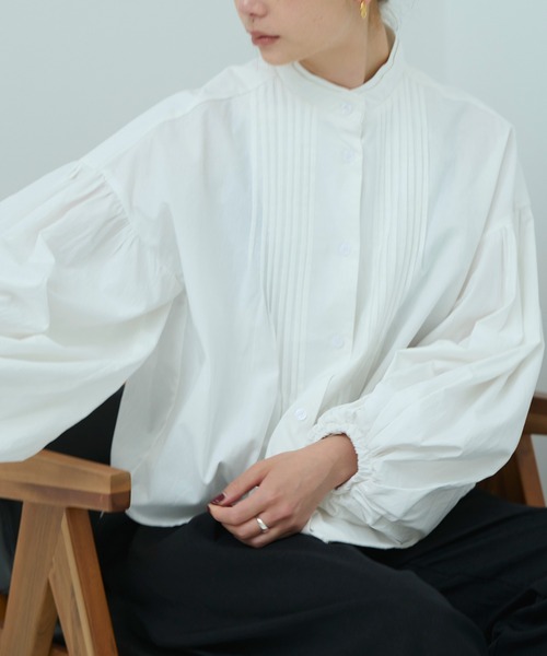 HANNE(アン)の「フロントピンタックボリュームブラウス(シャツ/ブラウス・レディース・ホワイト/ブラック・フリー)」の16枚目の写真