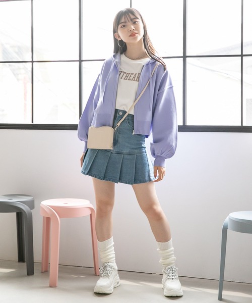 repipi armario（レピピ アルマリオ）の「モチモチZIPパーカー（パーカー・キッズ・パープル/ブラック・MEDIUM/LARGE）」の7枚目の写真