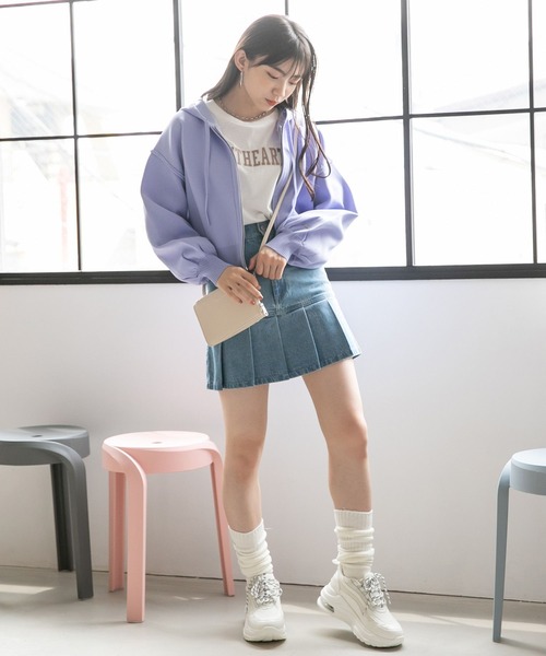 repipi armario（レピピ アルマリオ）の「モチモチZIPパーカー（パーカー・キッズ・パープル/ブラック・MEDIUM/LARGE）」の20枚目の写真