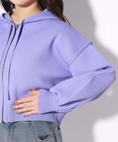 repipi armario（レピピ アルマリオ）の「モチモチZIPパーカー（パーカー・キッズ・パープル/ブラック・MEDIUM/LARGE）」の3枚目の写真