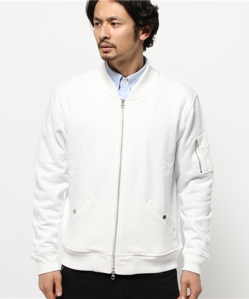 WEGO（ウィゴー）の「WEGO/スウェットMA-1（ミリタリージャケット・メンズ・ホワイト・MEDIUM/LARGE）」の10枚目の写真