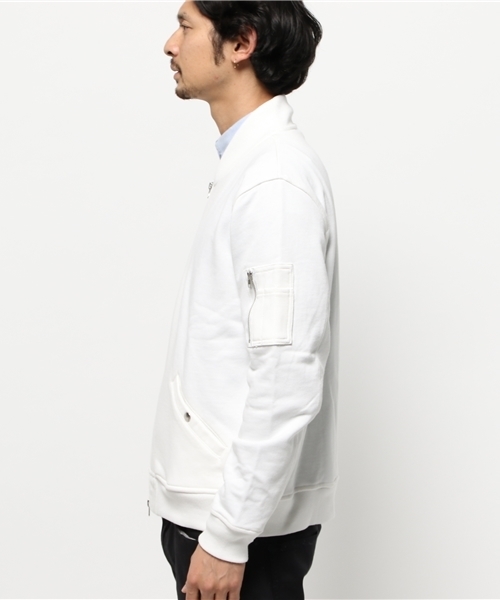 WEGO（ウィゴー）の「WEGO/スウェットMA-1（ミリタリージャケット・メンズ・ホワイト・MEDIUM/LARGE）」の11枚目の写真