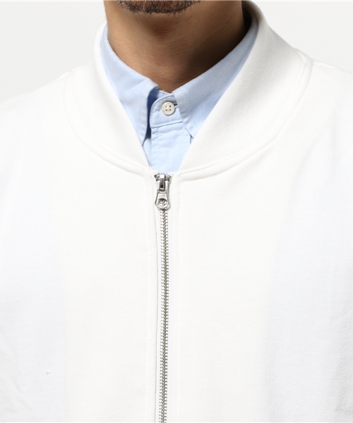 WEGO（ウィゴー）の「WEGO/スウェットMA-1（ミリタリージャケット・メンズ・ホワイト・MEDIUM/LARGE）」の6枚目の写真