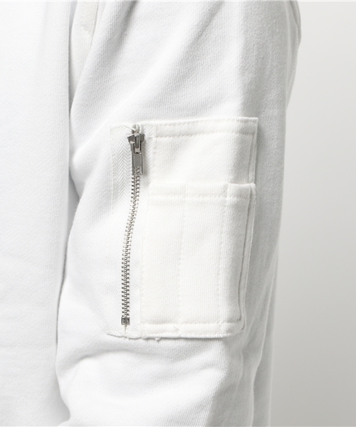 WEGO（ウィゴー）の「WEGO/スウェットMA-1（ミリタリージャケット・メンズ・ホワイト・MEDIUM/LARGE）」の8枚目の写真
