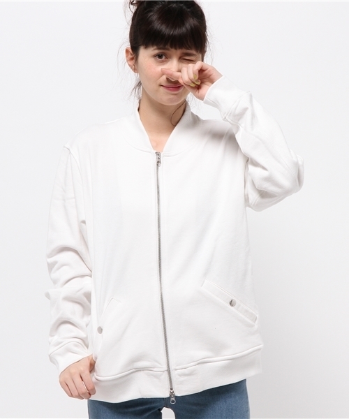 WEGO（ウィゴー）の「WEGO/スウェットMA-1（ミリタリージャケット・メンズ・ホワイト・MEDIUM/LARGE）」の12枚目の写真