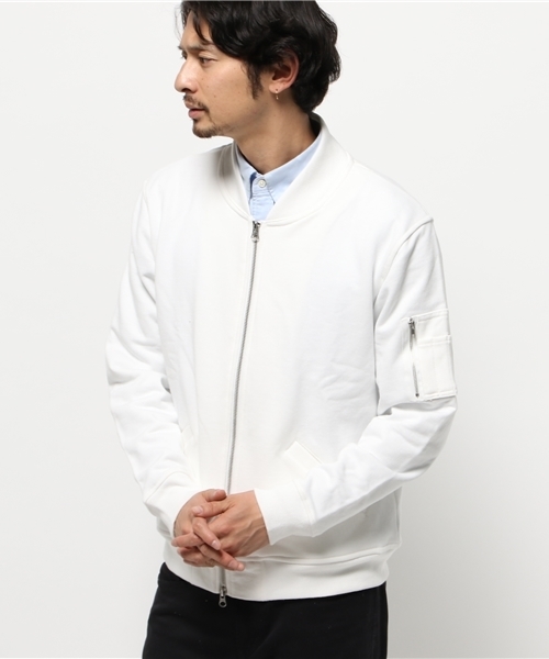 WEGO（ウィゴー）の「WEGO/スウェットMA-1（ミリタリージャケット・メンズ・ホワイト・MEDIUM/LARGE）」の13枚目の写真