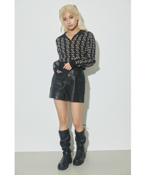 LAGUA GEM（ラグアジェム）の「MONOGLAM POLO KNIT ニット（ニット/セーター・レディース・ブラック/ダークグリーン/ネイビー/ブラウン・FREE）」の7枚目の写真