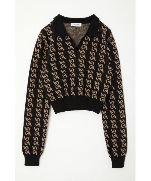 LAGUA GEM（ラグアジェム）の「MONOGLAM POLO KNIT ニット（ニット/セーター・レディース・ブラック/ダークグリーン/ネイビー/ブラウン・FREE）」の18枚目の写真
