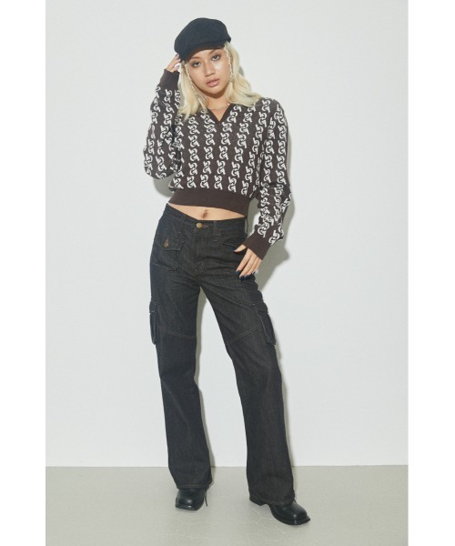 LAGUA GEM（ラグアジェム）の「MONOGLAM POLO KNIT ニット（ニット/セーター・レディース・ブラック/ダークグリーン/ネイビー/ブラウン・FREE）」の16枚目の写真