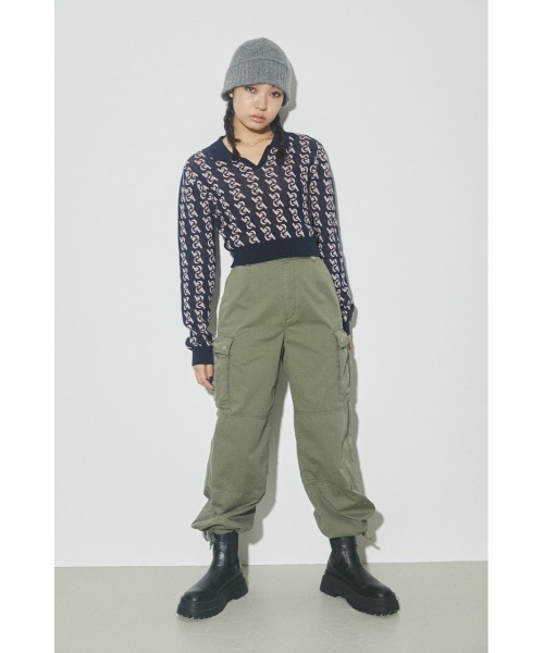 LAGUA GEM（ラグアジェム）の「MONOGLAM POLO KNIT ニット（ニット/セーター・レディース・ブラック/ダークグリーン/ネイビー/ブラウン・FREE）」の6枚目の写真