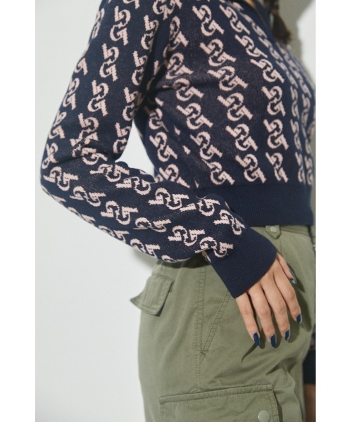 LAGUA GEM（ラグアジェム）の「MONOGLAM POLO KNIT ニット（ニット/セーター・レディース・ブラック/ダークグリーン/ネイビー/ブラウン・FREE）」の13枚目の写真