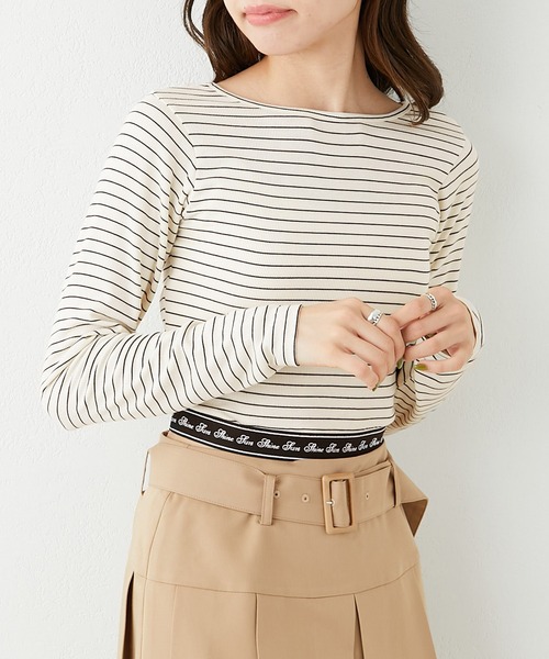 OLIVE des OLIVE（オリーブデオリーブ）の「裾ゴムロンティー（Tシャツ/カットソー・レディース・オフホワイト/ホワイト系その他/ブラック・FREE）」の3枚目の写真