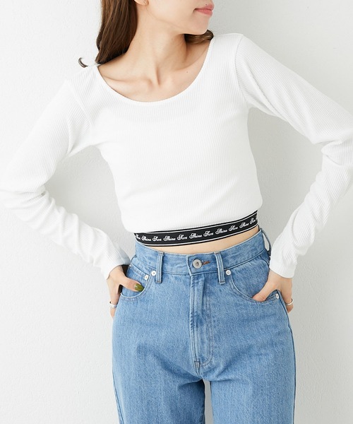 OLIVE des OLIVE（オリーブデオリーブ）の「裾ゴムロンティー（Tシャツ/カットソー・レディース・オフホワイト/ホワイト系その他/ブラック・FREE）」の10枚目の写真