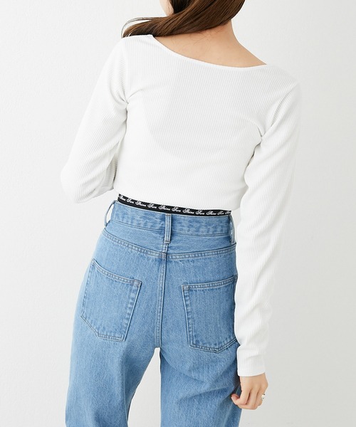 OLIVE des OLIVE（オリーブデオリーブ）の「裾ゴムロンティー（Tシャツ/カットソー・レディース・オフホワイト/ホワイト系その他/ブラック・FREE）」の12枚目の写真