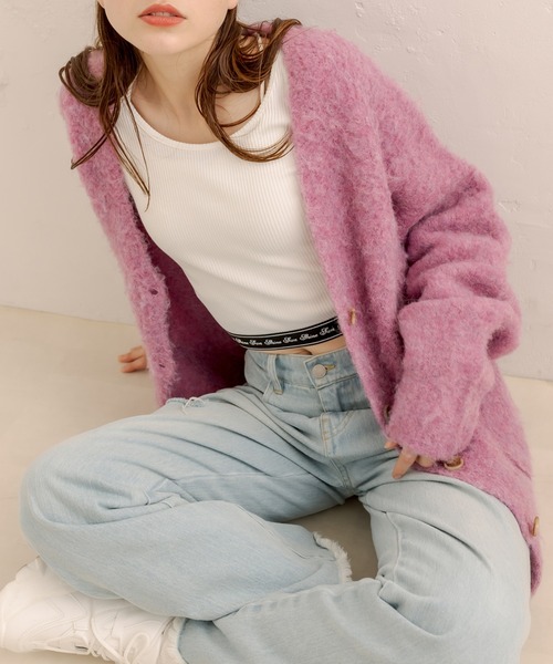 OLIVE des OLIVE（オリーブデオリーブ）の「裾ゴムロンティー（Tシャツ/カットソー・レディース・オフホワイト/ホワイト系その他/ブラック・FREE）」の4枚目の写真