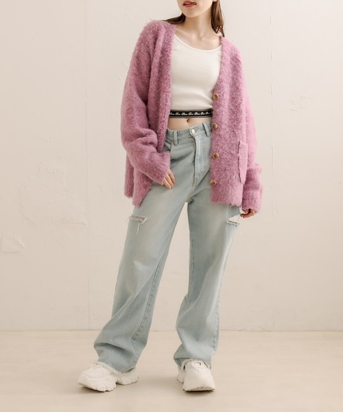 OLIVE des OLIVE（オリーブデオリーブ）の「裾ゴムロンティー（Tシャツ/カットソー・レディース・オフホワイト/ホワイト系その他/ブラック・FREE）」の5枚目の写真