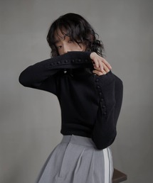 hellam | 袖釦リブハイネックニット(ニット/セーター)