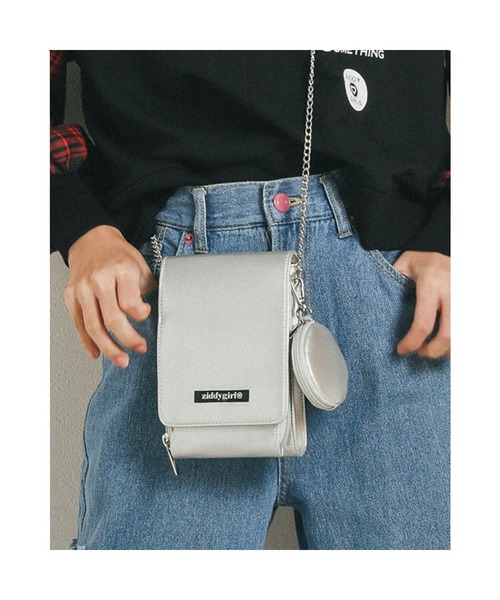 ZIDDY（ジディ）の「ZIDDY/コインパース付コンパクトショルダーフラップバッグ（ショルダーバッグ・キッズ・グレー/グリーン・ONESIZE）」の2枚目の写真