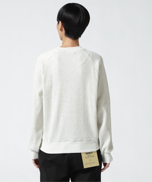 AVIREX（アヴィレックス）の「MINI WAFFLE CALLEGE LOGO T-SHIRT/ ミニワッフルカレッジロゴTシャツ（Tシャツ/カットソー・レディース・ナチュラル/チャコール/オリーブ系・F）」の10枚目の写真