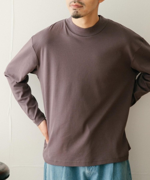 ITEMS URBANRESEARCH（アイテムズ アーバンリサーチ）の「シルケットスムース モックネックカットソー（Tシャツ/カットソー・メンズ・ブラック/グレー系その他/ホワイト・MEDIUM/LARGE）」の8枚目の写真