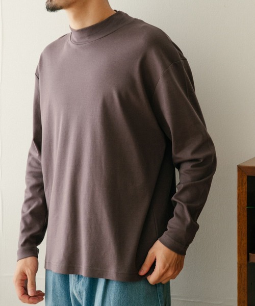 ITEMS URBANRESEARCH（アイテムズ アーバンリサーチ）の「シルケットスムース モックネックカットソー（Tシャツ/カットソー・メンズ・ブラック/グレー系その他/ホワイト・MEDIUM/LARGE）」の10枚目の写真