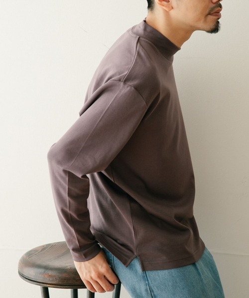 ITEMS URBANRESEARCH（アイテムズ アーバンリサーチ）の「シルケットスムース モックネックカットソー（Tシャツ/カットソー・メンズ・ブラック/グレー系その他/ホワイト・MEDIUM/LARGE）」の11枚目の写真