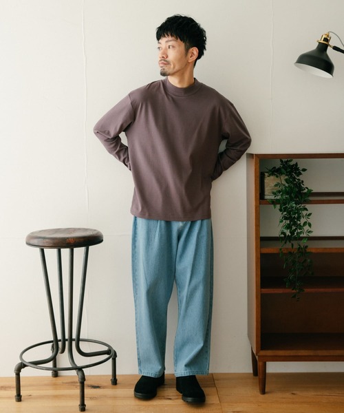 ITEMS URBANRESEARCH（アイテムズ アーバンリサーチ）の「シルケットスムース モックネックカットソー（Tシャツ/カットソー・メンズ・ブラック/グレー系その他/ホワイト・MEDIUM/LARGE）」の12枚目の写真